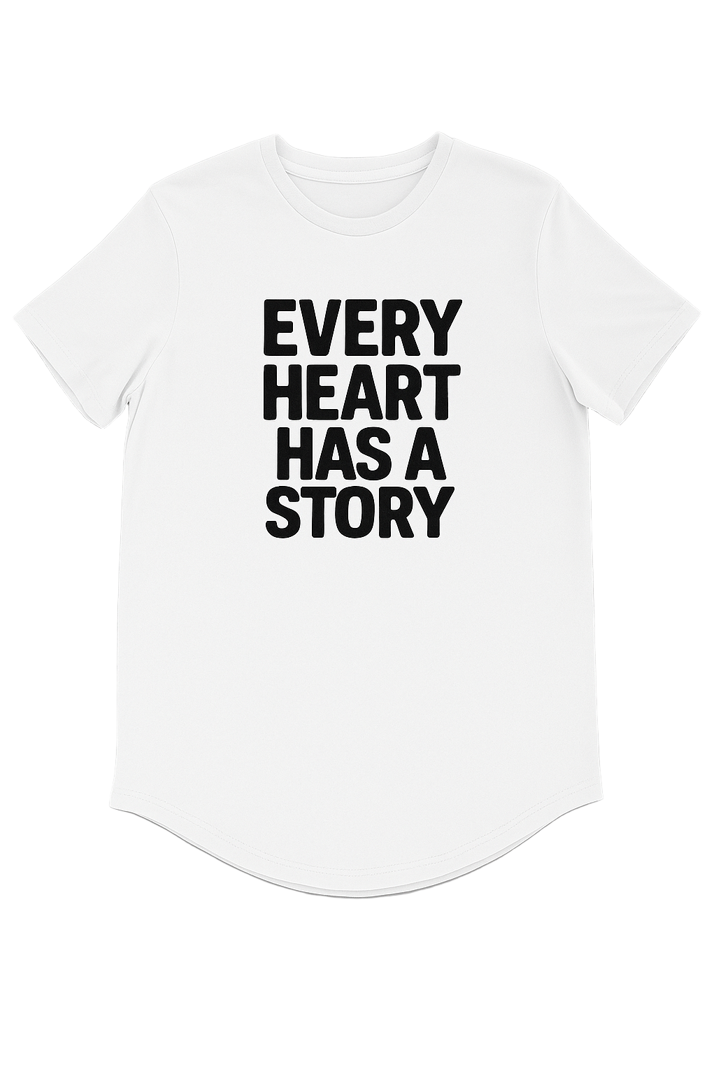 Every Heart Has A Story Curved Hem T-Shirt