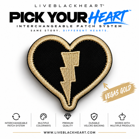 Pick Your Heart interchangeable embroidered heart patch by LiveBlackHeart