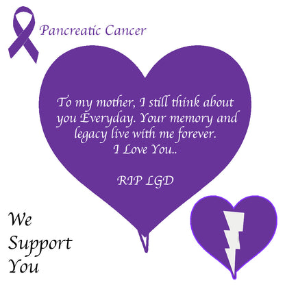 Pancreatic Cancer Support Heart Card