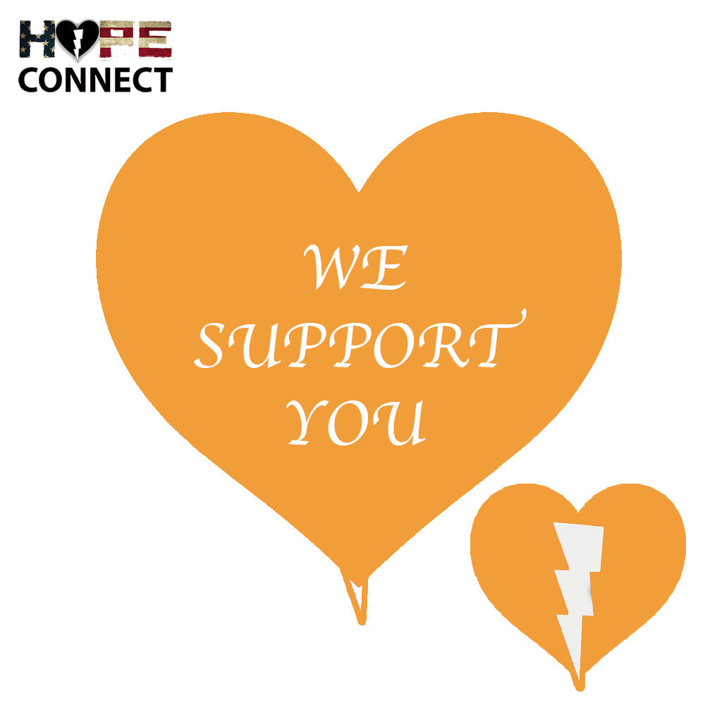 Orange Literacy Support Heart Card